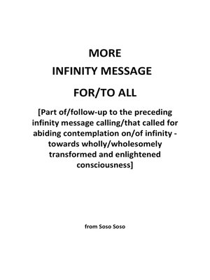 cover image of More Infinity Message For/To All